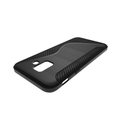 Samsung Galaxy A6 2018 (A600F) S-Line cieta silikona (TPU) apvalks - melns / vacins.lv