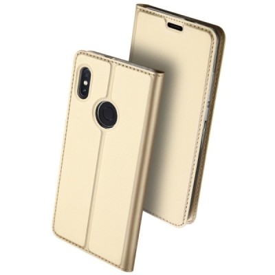 „Dux Ducis“ Skin серии Xiaomi Redmi Note 5 2018 (Redmi Note 5 Pro) золотой кожаный чехол-книжка | Vacins.lv