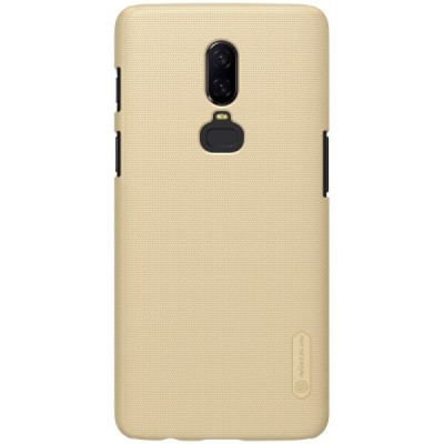 Nillkin Frosted Shield OnePlus 6 (Six) золотой пластиковый чехол + защитная пленка для экрана | Vacins.lv