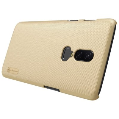 Nillkin Frosted Shield OnePlus 6 (Six) золотой пластиковый чехол + защитная пленка для экрана | Vacins.lv