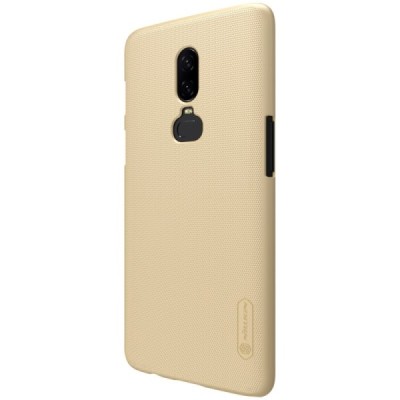 Nillkin Frosted Shield OnePlus 6 (Six) золотой пластиковый чехол + защитная пленка для экрана | Vacins.lv