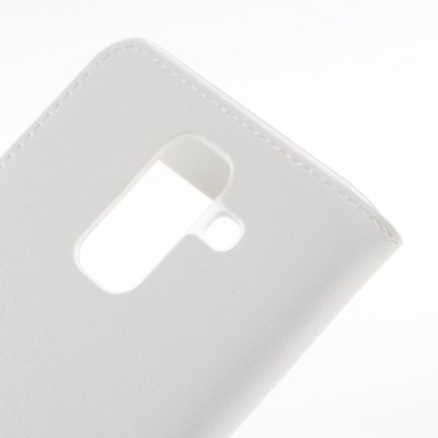 Samsung Galaxy A6+ 2018 (A605F) balts atvēramais maciņš ar lodziņu / Vacins.lv