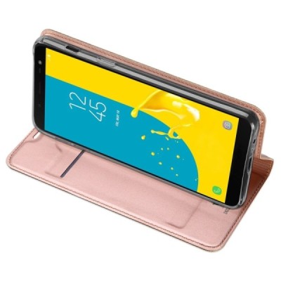 „Dux Ducis“ Skin серии Samsung Galaxy J6 2018 (J600) розовый кожаный чехол-книжка | Vacins.lv