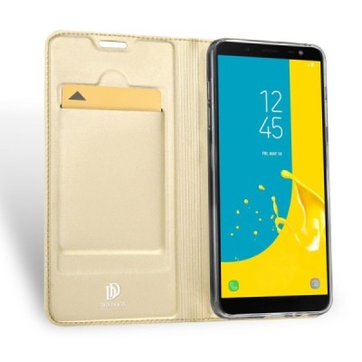 „Dux Ducis“ Skin серии Samsung Galaxy J6 2018 (J600) золотой кожаный чехол-книжка | Vacins.lv