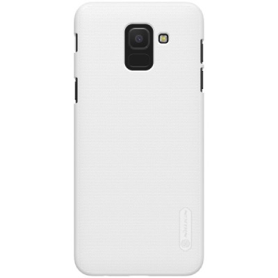 Samsung Galaxy J6 2018 (J600) Nillkin Frosted Shield белый пластиковый чехол + защитная пленка для экрана | Vacins.lv
