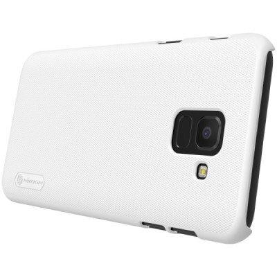 Samsung Galaxy J6 2018 (J600) Nillkin Frosted Shield белый пластиковый чехол + защитная пленка для экрана | Vacins.lv