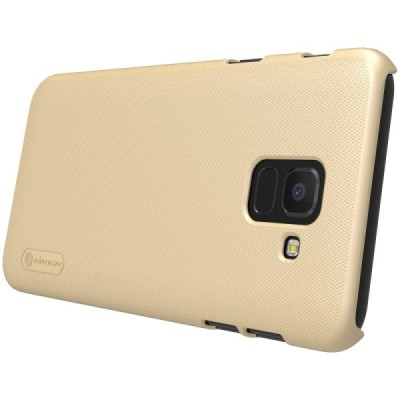 Samsung Galaxy J6 2018 (J600) Nillkin Frosted Shield золотой пластиковый чехол + защитная пленка для экрана | Vacins.lv