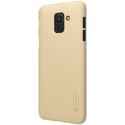 Samsung Galaxy J6 2018 (J600) Nillkin Frosted Shield золотой пластиковый чехол + защитная пленка для экрана | Vacins.lv