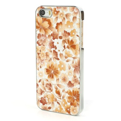 Oranžs „Ziedi“ plastmasas Apple iPhone 5 / 5S apvalks / vacins.lv