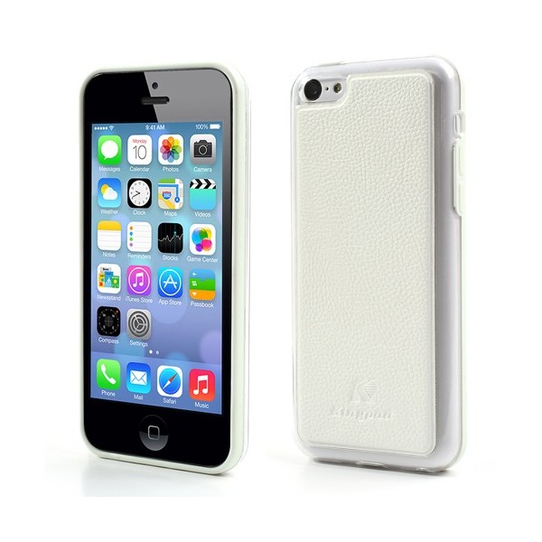 „Kingpad“ Leather apvalks - balts (iPhone 5C)