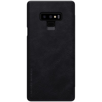 Роскошный чёрный кожаный чехол Nillkin Qin Series для Samsung Galaxy Note 9 (N960F) | Vacins.lv