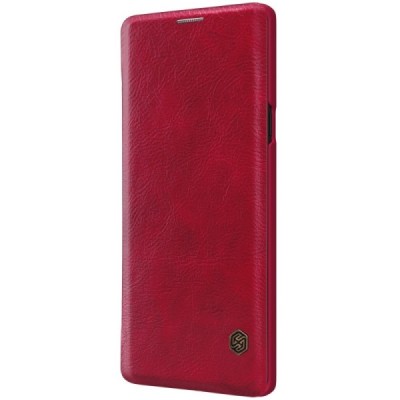 Роскошный красный кожаный чехол Nillkin Qin Series для Samsung Galaxy Note 9 (N960F) | Vacins.lv