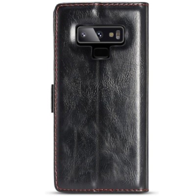 Samsung Galaxy Note 9 (N960F) „CaseMe“ твердый открываемый чёрный кожаный чехол - книжка | Vacins.lv