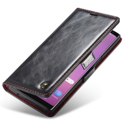 Samsung Galaxy Note 9 (N960F) „CaseMe“ твердый открываемый чёрный кожаный чехол - книжка | Vacins.lv