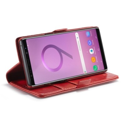 Samsung Galaxy Note 9 (N960F) „CaseMe“ твердый открываемый красный кожаный чехол - книжка | Vacins.lv
