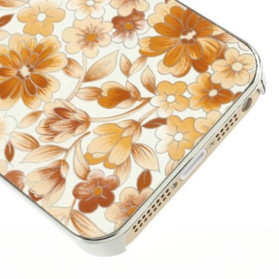Oranžs „Ziedi“ plastmasas Apple iPhone 5 / 5S apvalks / vacins.lv