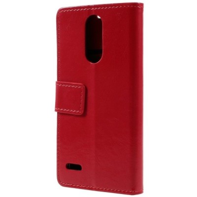 LG K4 2017 (M160) открываемый красный кожаный чехол - книжка | Vacins.lv