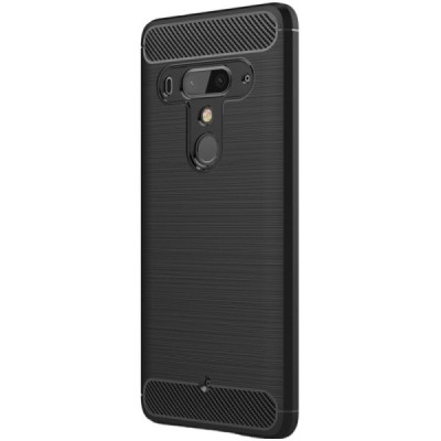 HTC U12 Plus „Carbon“ твердый силиконовый чехол (TPU) - черный | Vacins.lv
