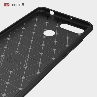 Xiaomi Redmi 6 „Carbon“ твердый силиконовый чехол (TPU) - черный | Vacins.lv