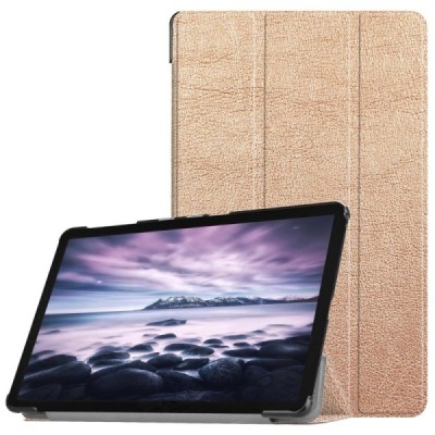 Samsung Galaxy Tab A 10.5 2018 (T590, T595) золотой кожаный чехол-книжка (складной) | Vacins.lv