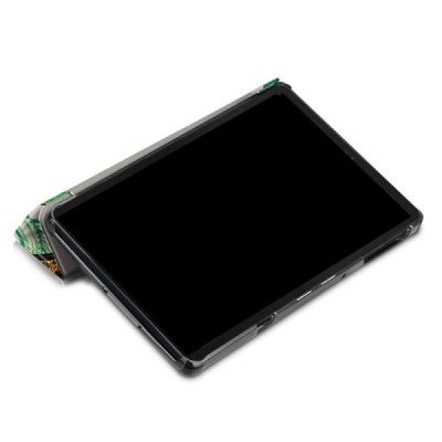 Samsung Galaxy Tab A 10.5 2018 (T590, T595) Wood atvēramais krāsains, balts maciņš / Vacins.lv
