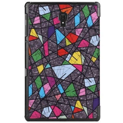 Samsung Galaxy Tab A 10.5 2018 (T590, T595) Mozaika открываемый разноцветный кожаный чехол - книжка | Vacins.lv