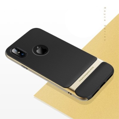 Rock“ Royce усиленная защита Apple iPhone X (iPhone Xs) золотой твердый силиконовый (TPU) и пластиковый чехол | Vacins.lv