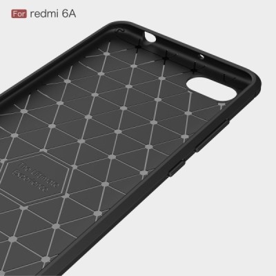 Xiaomi Redmi 6A „Carbon“ твердый силиконовый чехол (TPU) - черный | Vacins.lv