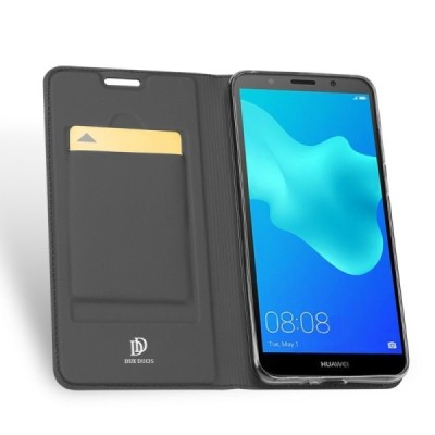 „Dux Ducis“ Skin серии Huawei Y5 2018 (Honor 7S) чёрный кожаный чехол-книжка | Vacins.lv