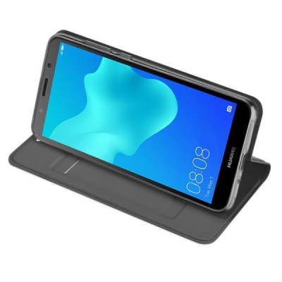 „Dux Ducis“ Skin серии Huawei Y5 2018 (Honor 7S) чёрный кожаный чехол-книжка | Vacins.lv