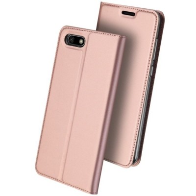 „Dux Ducis“ Skin серии Huawei Y5 2018 (Honor 7S) розовый кожаный чехол-книжка | Vacins.lv