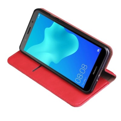 „Deluxe“ Huawei Y5 2018 (Honor 7S) красный кожаный чехол-книжка | Vacins.lv