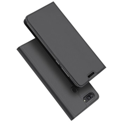 Huawei Honor 9 Lite „Dux Ducis“ Skin sērijas melns ādas atvērams maciņš / Vacins.lv