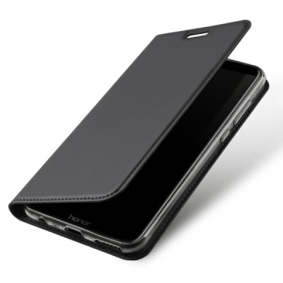 Huawei Honor 9 Lite „Dux Ducis“ Skin sērijas melns ādas atvērams maciņš / Vacins.lv