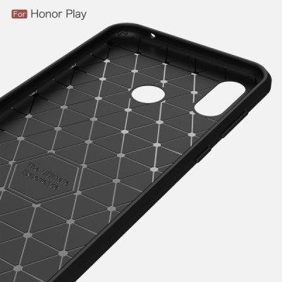 Huawei Honor Play „Carbon“ твердый силиконовый чехол (TPU) - черный | Vacins.lv