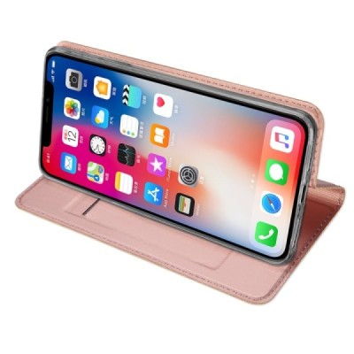 „Dux Ducis“ Skin серии Apple iPhone Xs Max розовый кожаный чехол-книжка | Vacins.lv
