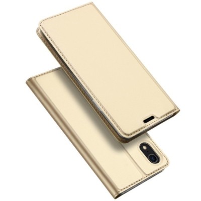 „Dux Ducis“ Skin серии Apple iPhone Xr золотой кожаный чехол-книжка | Vacins.lv