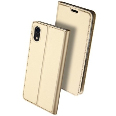 „Dux Ducis“ Skin серии Apple iPhone Xr золотой кожаный чехол-книжка | Vacins.lv