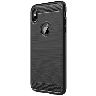 Apple iPhone Xs Max „Carbon“ твердый силиконовый чехол (TPU) - черный | Vacins.lv