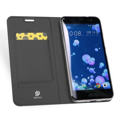 „Dux Ducis“ Skin серии HTC U11 (U11 Dual) чёрный кожаный чехол-книжка | Vacins.lv