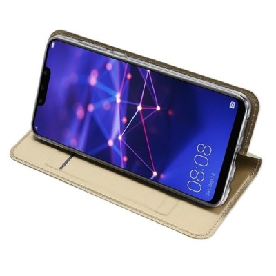 Huawei Mate 20 Lite „Dux Ducis“ Skin sērijas zelta ādas atvērams maciņš / Vacins.lv
