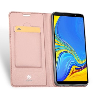 „Dux Ducis“ Skin серии Samsung Galaxy A7 (2018) розовый кожаный чехол-книжка | Vacins.lv