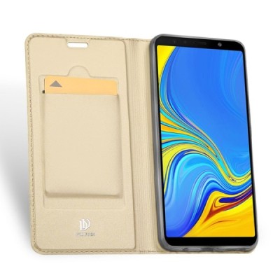 „Dux Ducis“ Skin серии Samsung Galaxy A7 (2018) золотой кожаный чехол-книжка | Vacins.lv