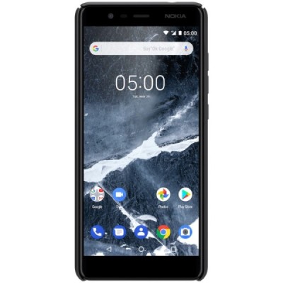 Nokia 5.1 (2018) Frosted Shield черный пластиковый чехол | Vacins.lv