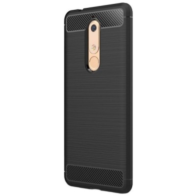 Nokia 5.1 (2018) „Carbon“ твердый силиконовый чехол (TPU) - черный | Vacins.lv