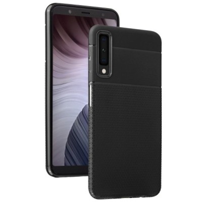 Samsung Galaxy A7 (2018) „Pattern“ cieta silikona (TPU) melns apvalks / vacins.lv