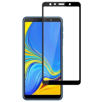 Samsung Galaxy A7 (2018) „Mofi“ 9H Tempered Glass усиленная защита, черное защитное стекло с полным покрытием 0,26 мм | Vacins.l