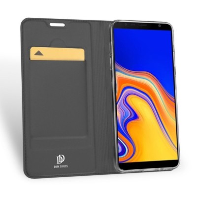 „Dux Ducis“ Skin серии Samsung Galaxy J4+ чёрный кожаный чехол-книжка | Vacins.lv