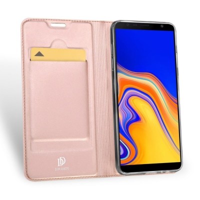 „Dux Ducis“ Skin серии Samsung Galaxy J4+ розовый кожаный чехол-книжка | Vacins.lv