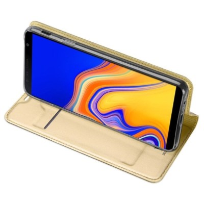 „Dux Ducis“ Skin серии Samsung Galaxy J4+ золотой кожаный чехол-книжка | Vacins.lv